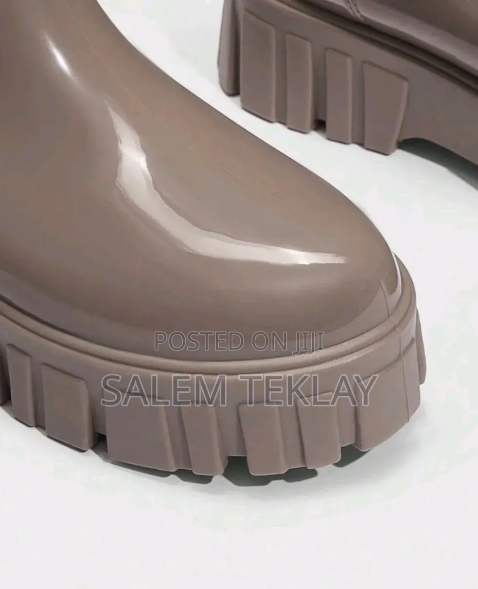 Trendy Platform Knit Chelsea Boots – Waterproof Streetwear
