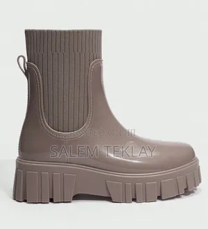 Trendy Platform Knit Chelsea Boots – Waterproof Streetwear