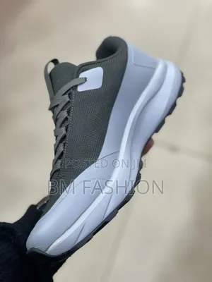 "KU SHUN BU" Pair of Dark Gray and White Athletic Sneakers