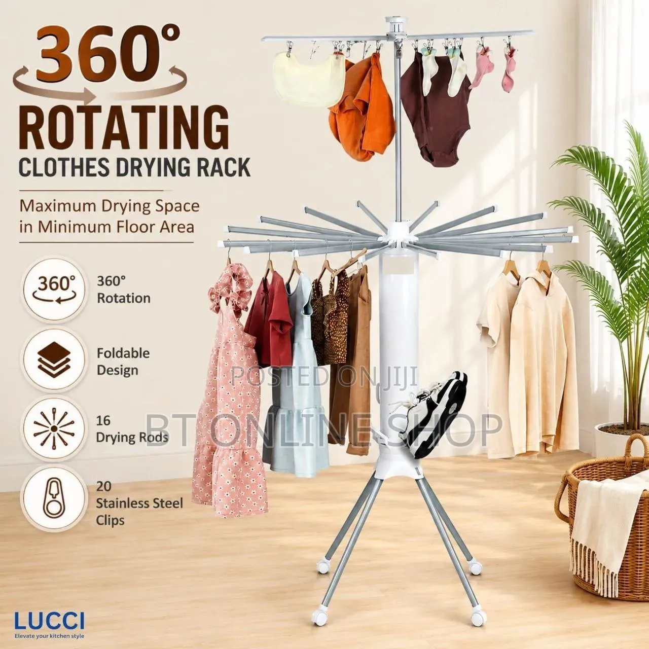 350° Rotating Clothes Drying Rack