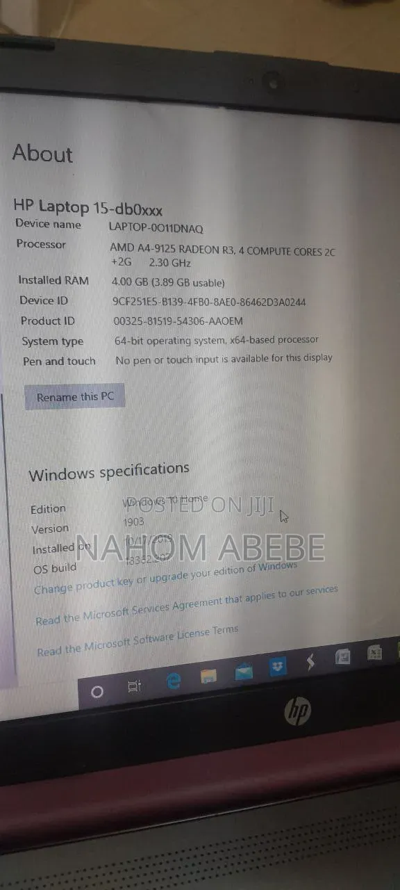 Laptop HP 15 4GB AMD Ryzen 3 HDD 500GB