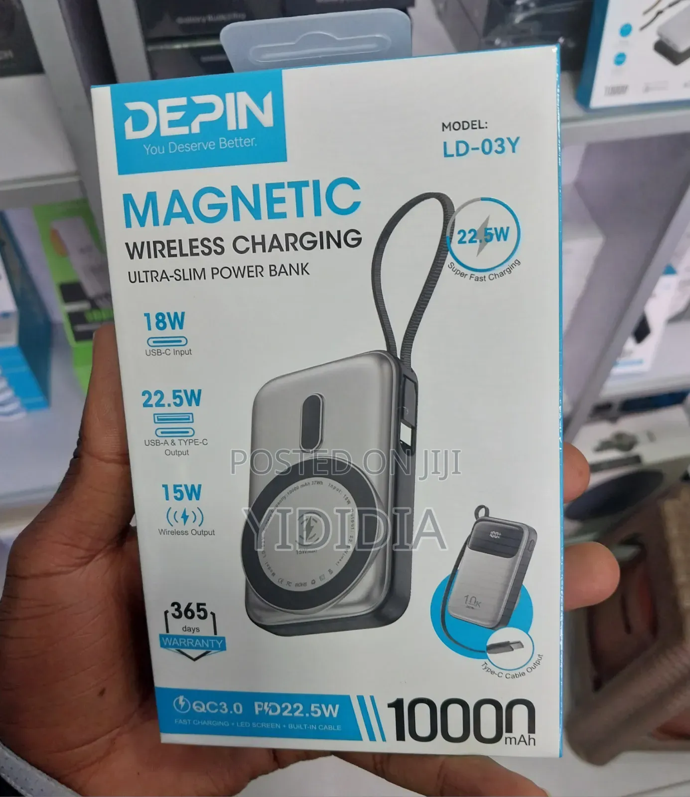 DEP​IN LD-03Y 10,000mAh Magnetic Power Bank | 22.5W Fast Charging