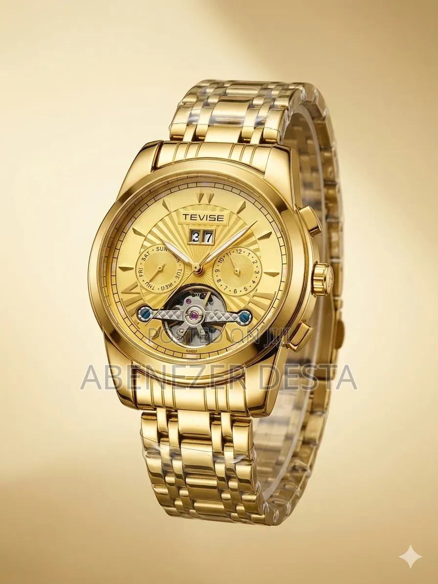 Gold-Tone Tevise Automatic Mechanical Watch (Model 9005)