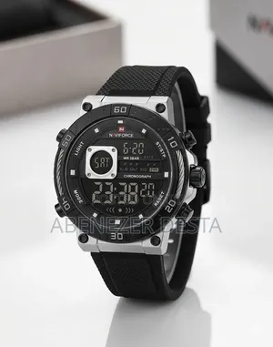 Naviforce NF9241 Digital Sport Watch Featuring Black Silicone Strap.