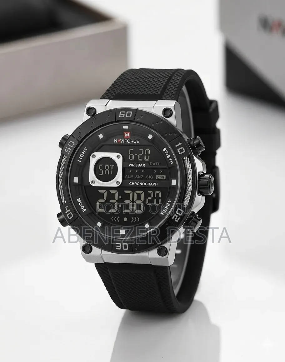 Naviforce NF9241 Digital Sport Watch Featuring Black Silicone Strap.