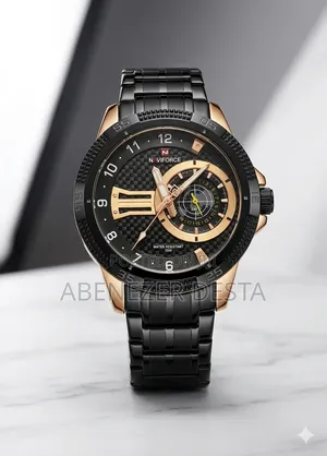 Naviforce NF9206 Men's Quartz Wristwatch Featuring a Striking Black