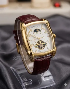 Aokulasic Men's Mechanical Watch Featuring a Distinctive Gold-Toned