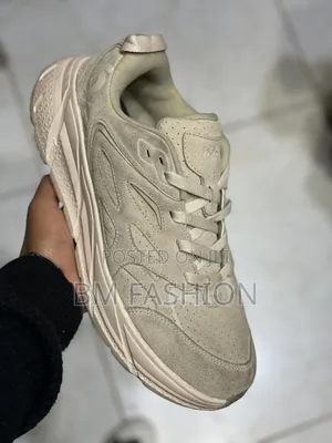 Hoka Clifton L Suede Sneakers in the Shifting Sand Dune Colorway