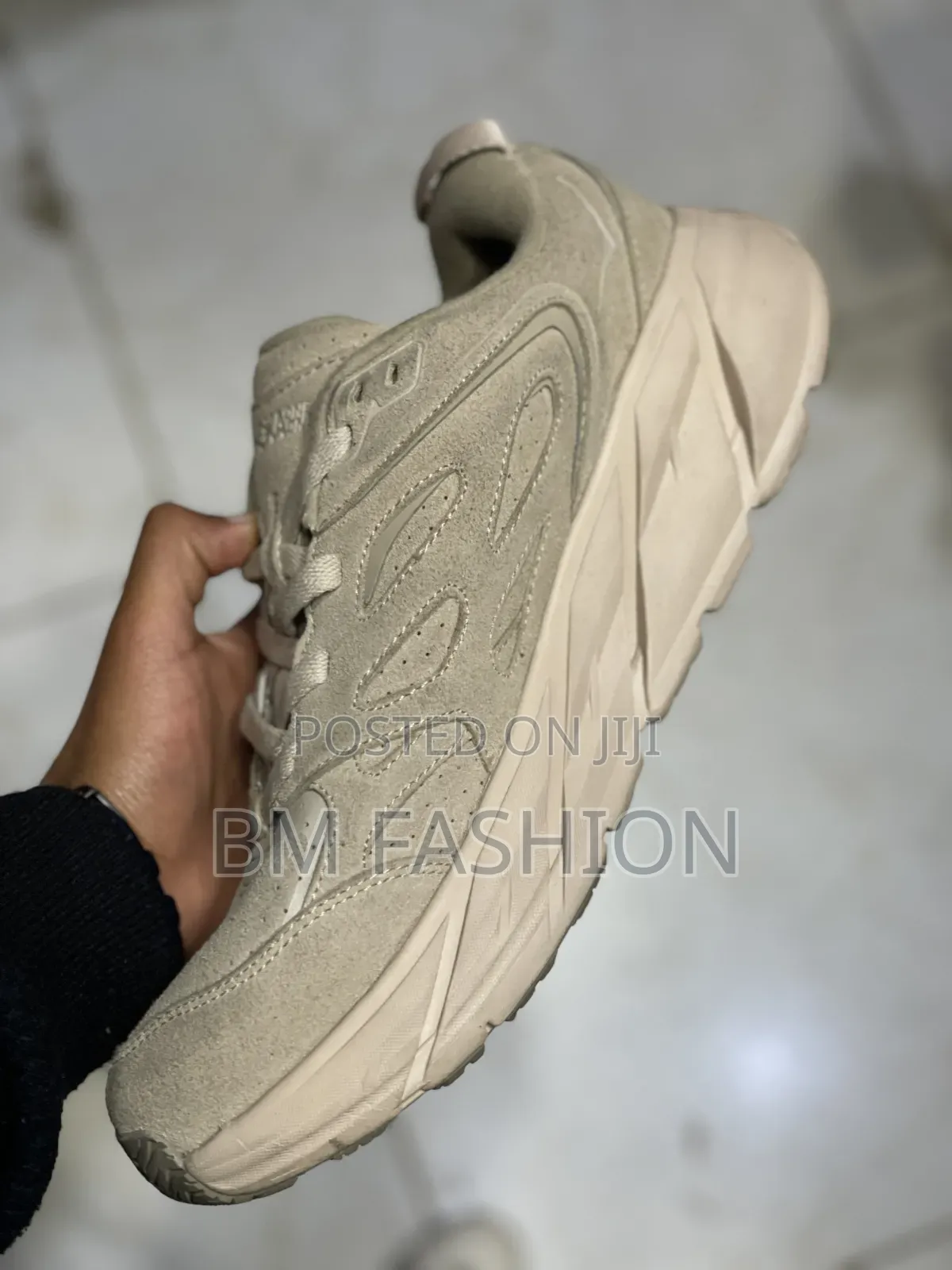 Hoka Clifton L Suede Sneakers in the Shifting Sand Dune Colorway