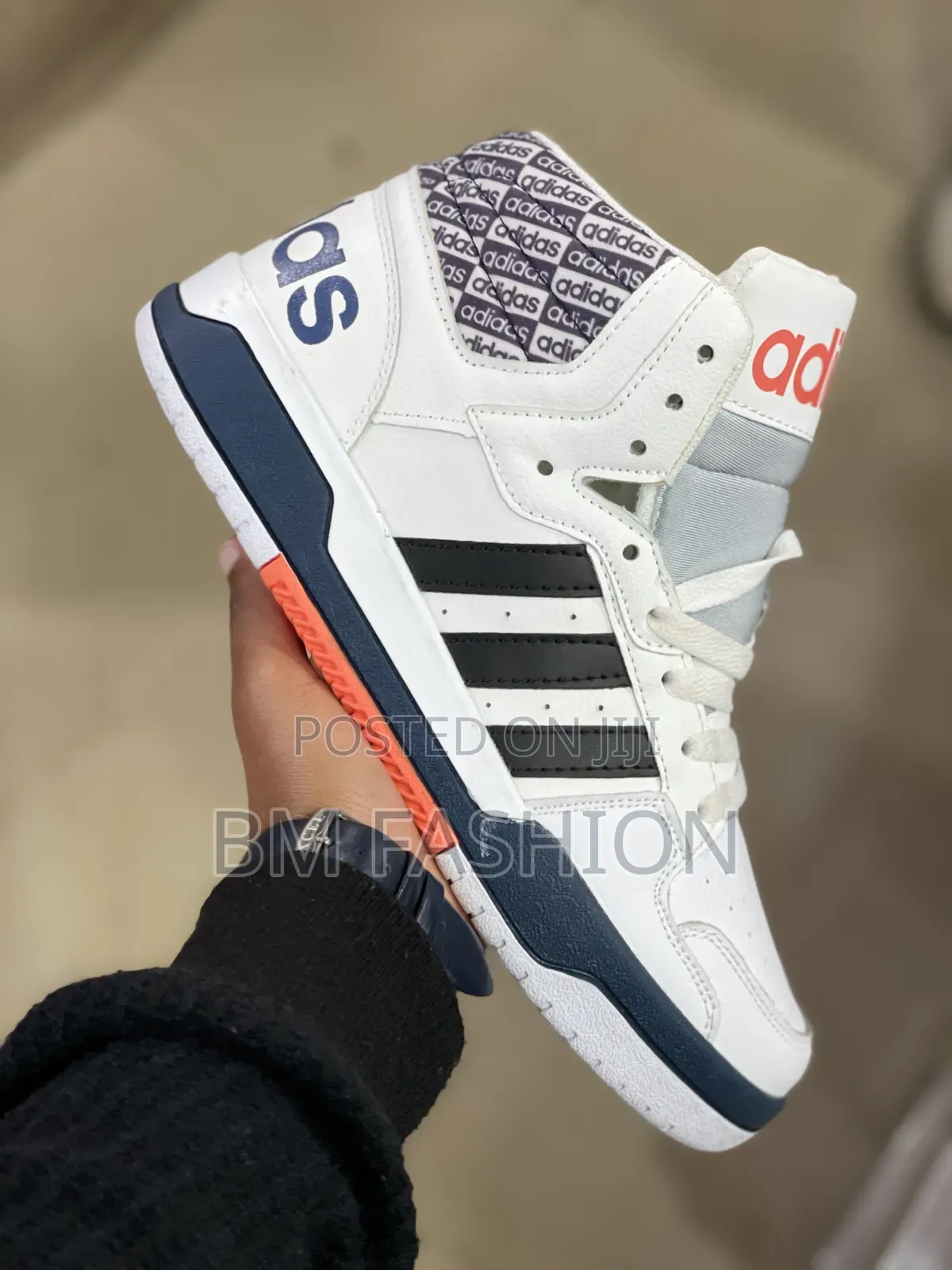 Adidas Entrap High-Top Silhouette With a White Leather Upper,
