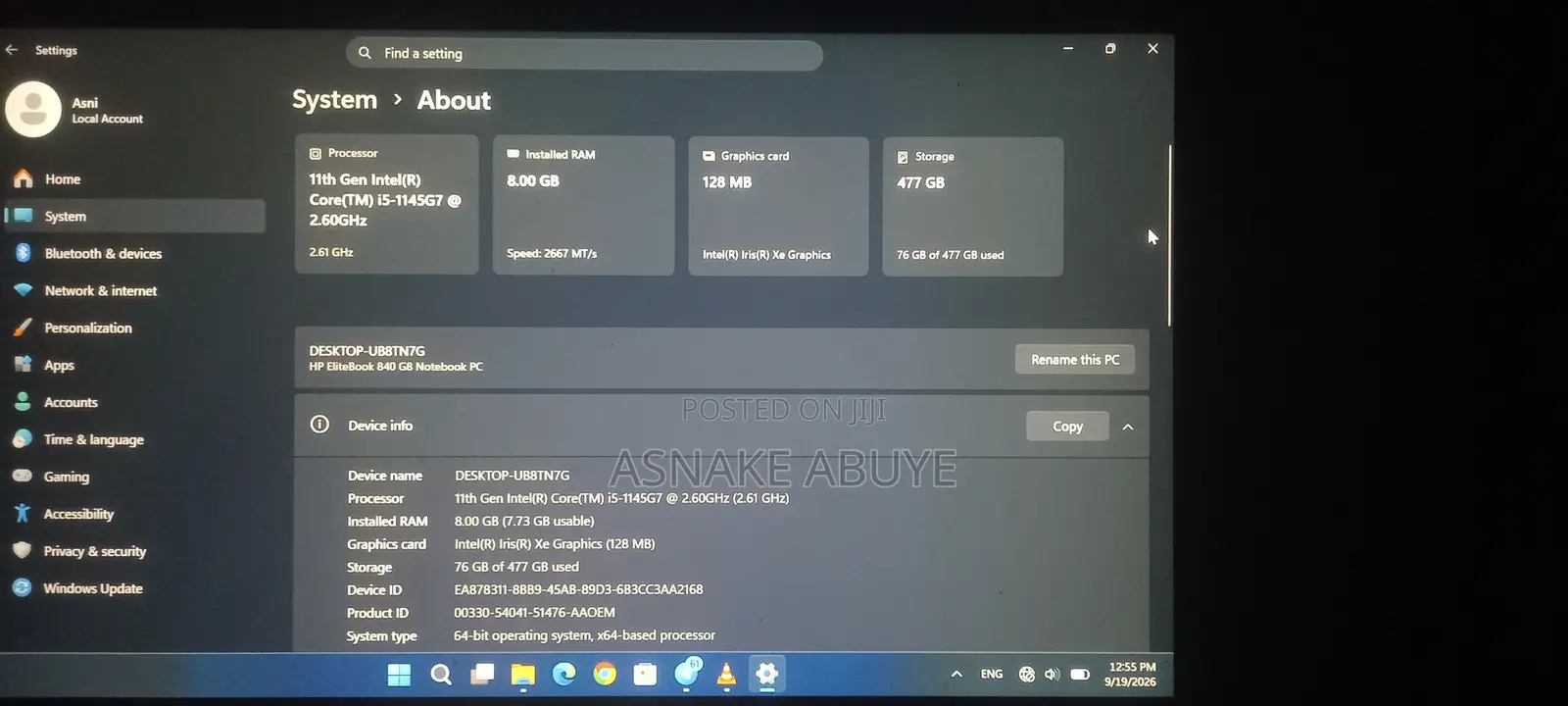 Laptop HP EliteBook 840 8GB Intel Core i5 SSD 500GB