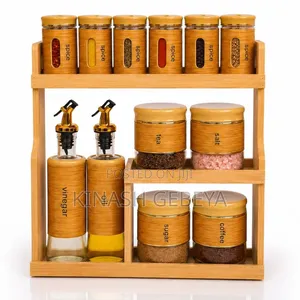 13pcs Glass Jars and Oil Dispenser Sets
