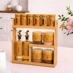 13pcs Glass Jars and Oil Dispenser Sets