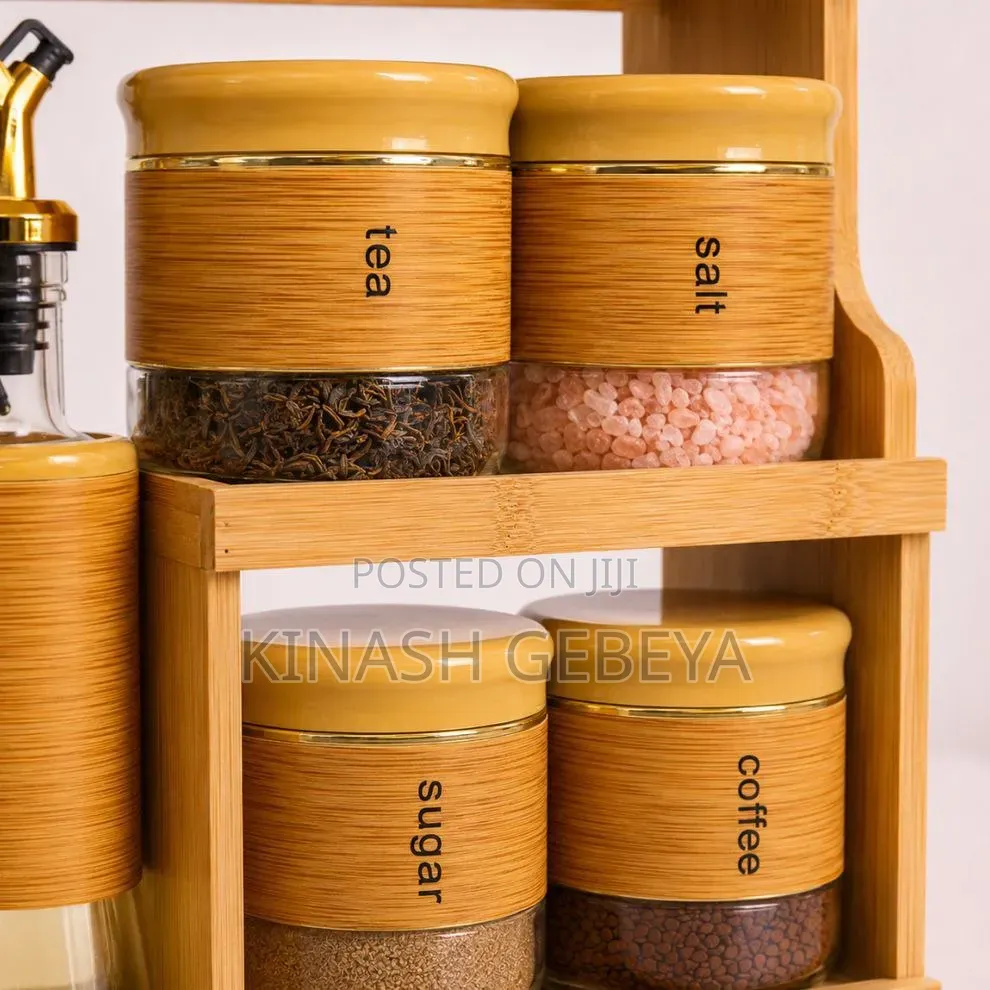 13pcs Glass Jars and Oil Dispenser Sets