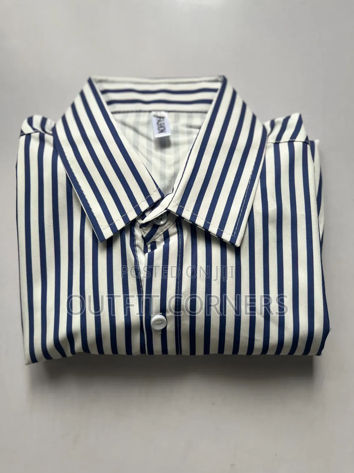 Black and White Striped Men's Shirt