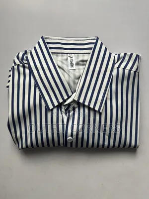 Black and White Striped Men's Shirt