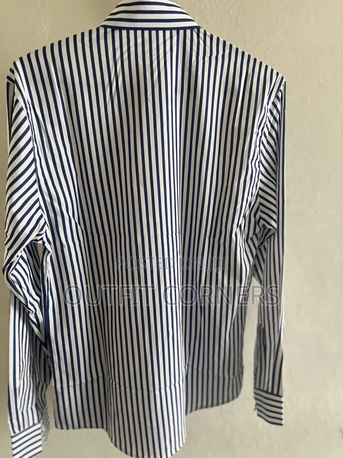 Black and White Striped Men's Shirt