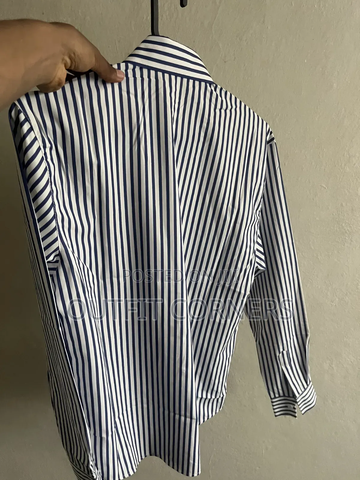 Black and White Striped Men's Shirt