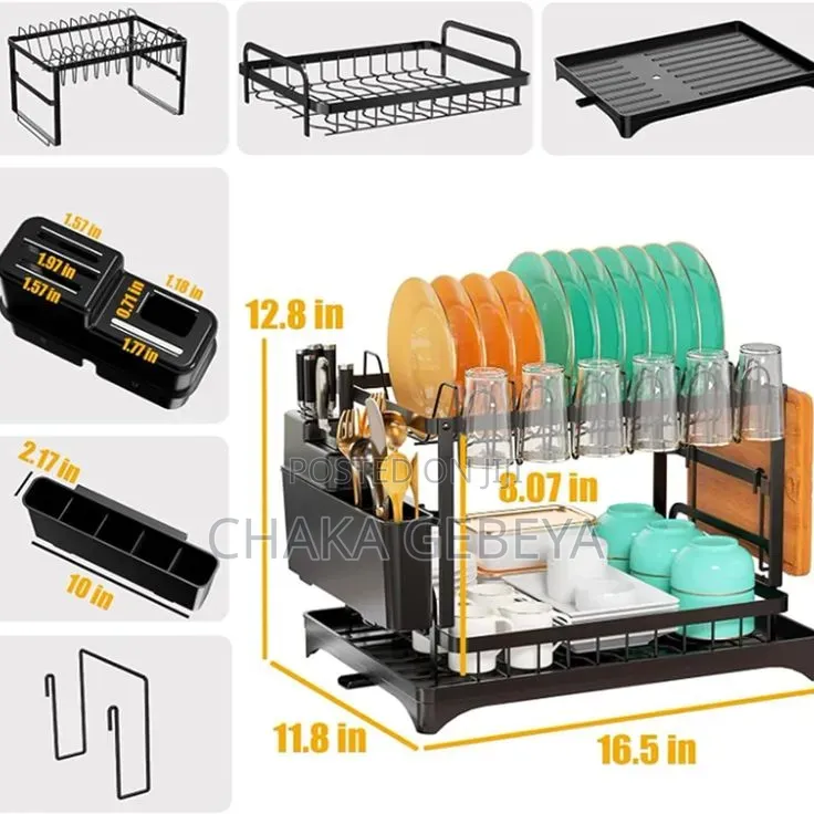 የታጠበ እቃ መደርደሪያ - Rust-Proof, Easy Assembly, Compact Size