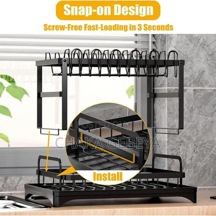 የታጠበ እቃ መደርደሪያ - Rust-Proof, Easy Assembly, Compact Size