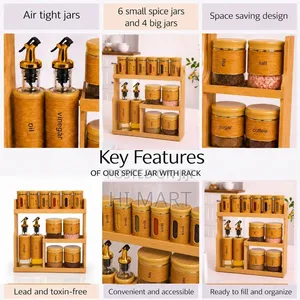 13pcs Glass Jars and Oil Dispenser Set