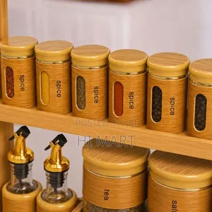 13pcs Glass Jars and Oil Dispenser Set