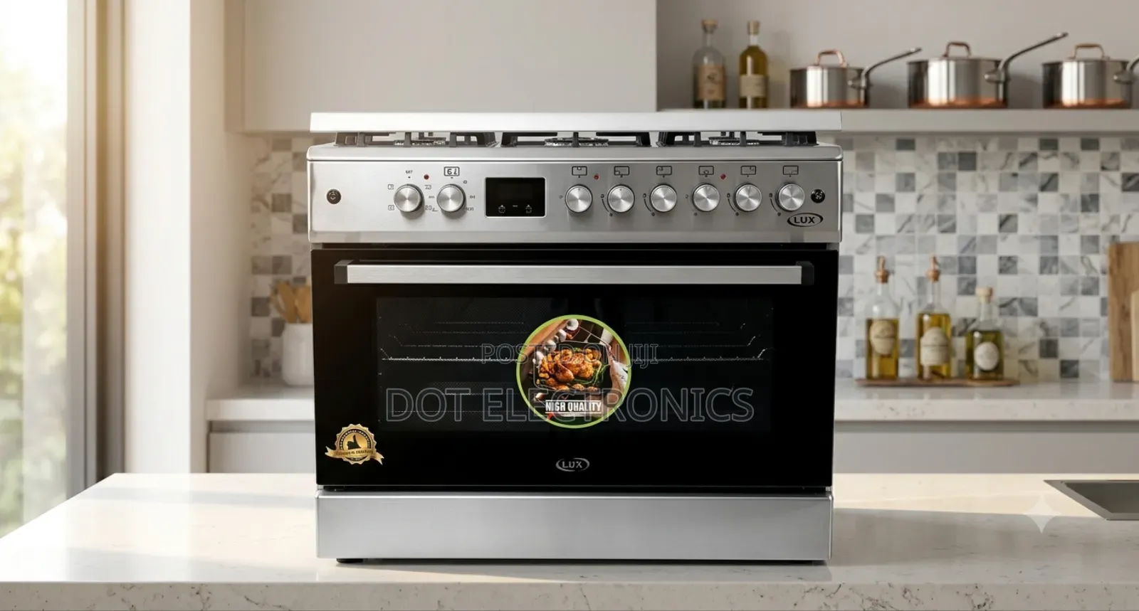 LUX Premium Stainless Steel Free-Standing Gas Cooker Oven (60x90)