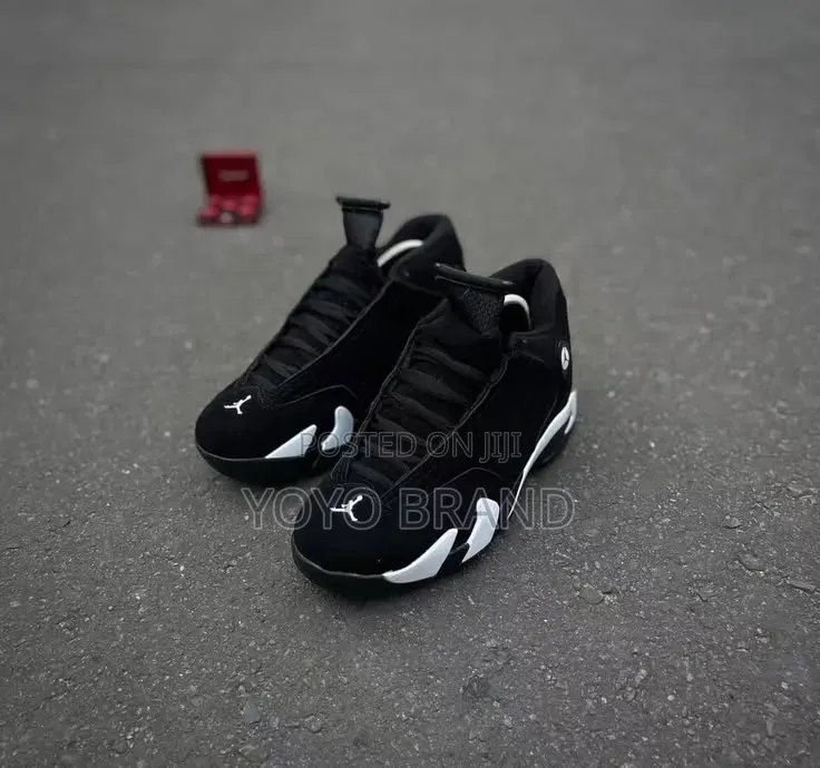 Air Jordan 14 Retro "Black/White Suede Unisex Sneakers