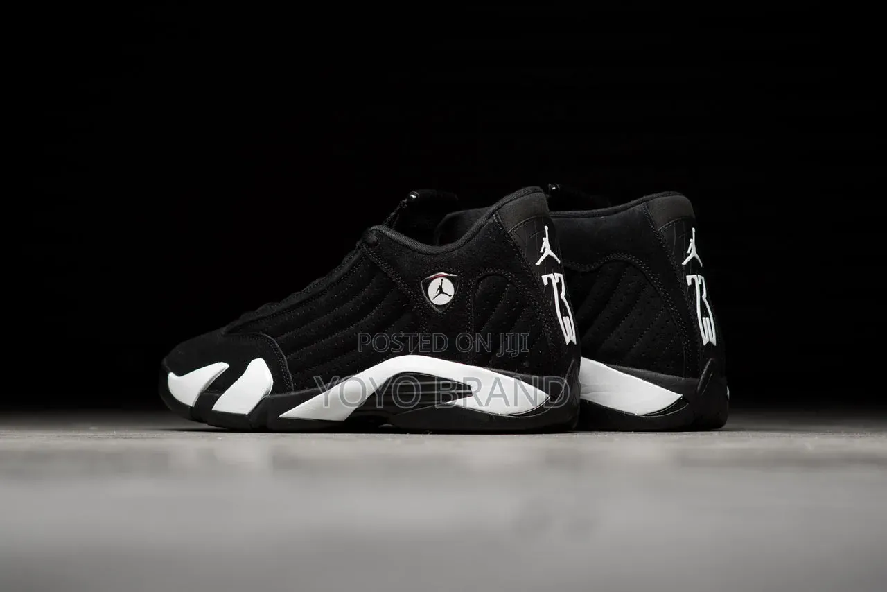 Air Jordan 14 Retro "Black/White Suede Unisex Sneakers
