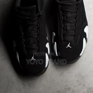 Air Jordan 14 Retro "Black/White Suede Unisex Sneakers