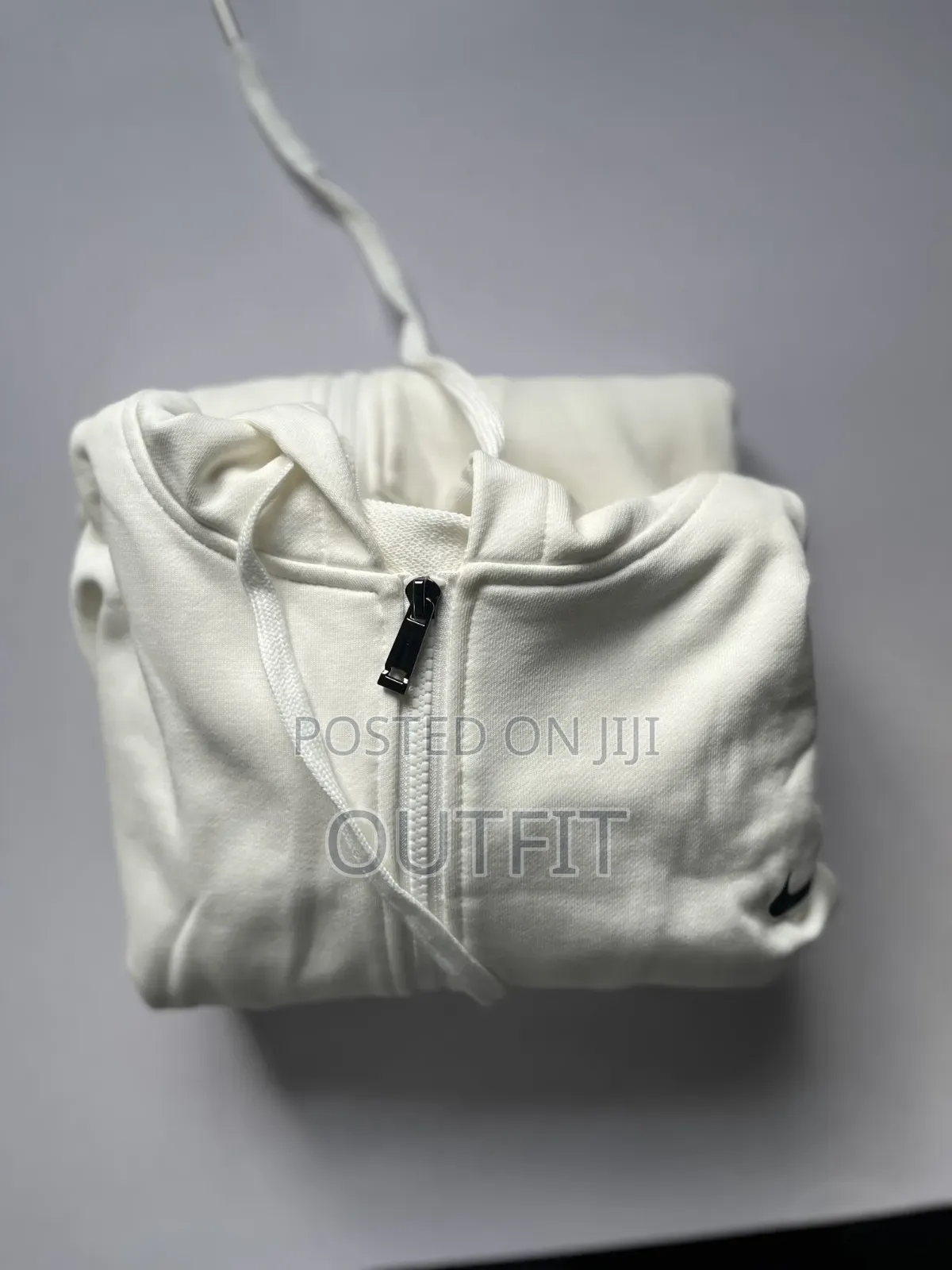 Milky White Men's Zipper Hoodie
