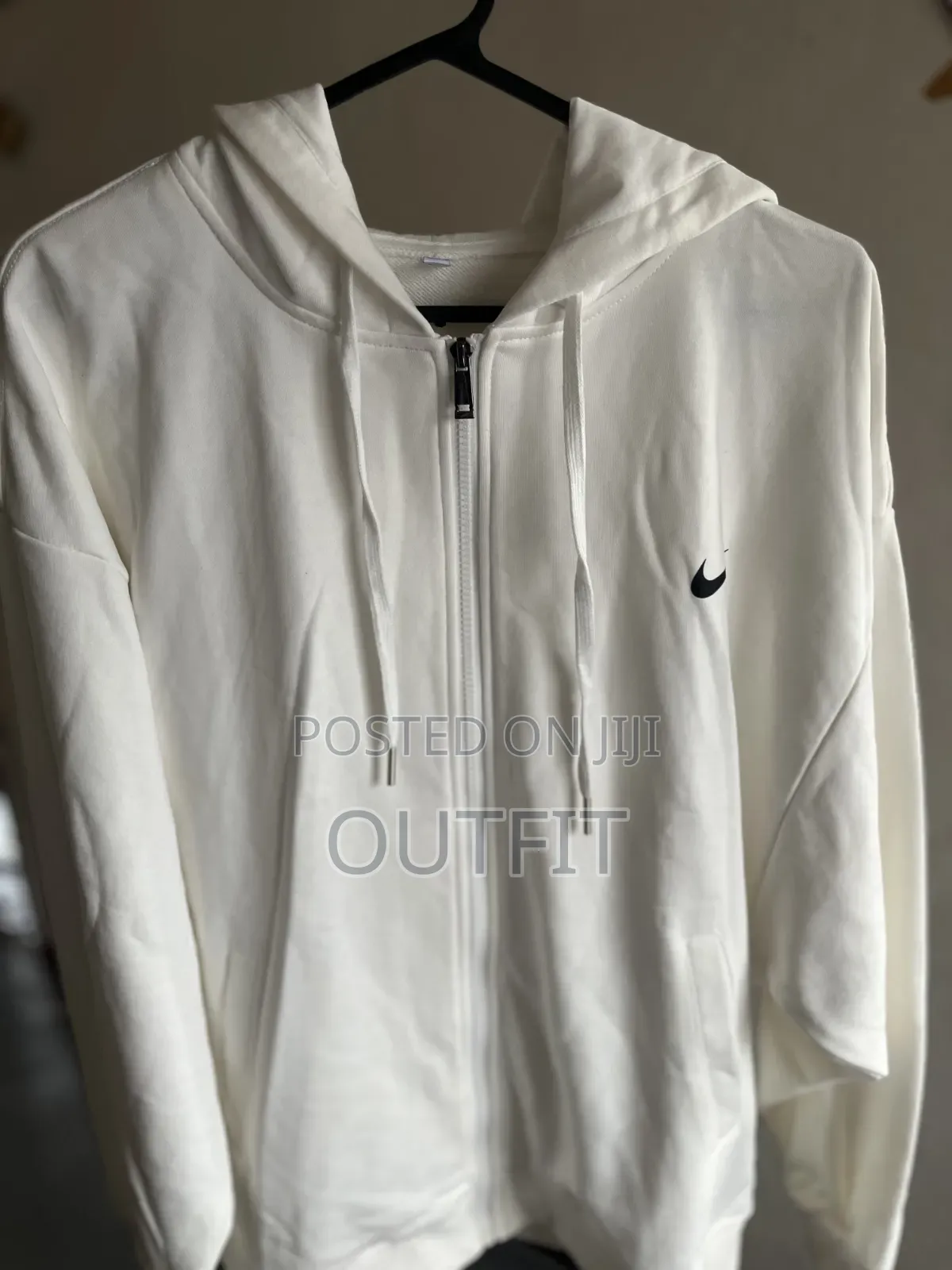 Milky White Men's Zipper Hoodie