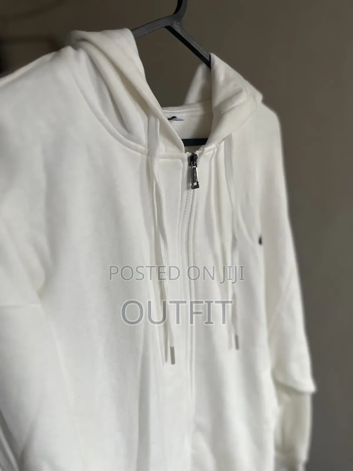 Milky White Men's Zipper Hoodie