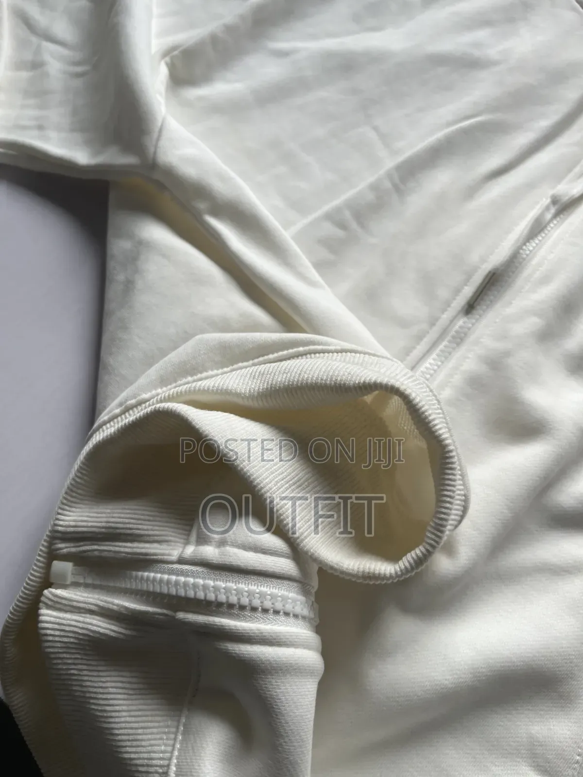 Milky White Men's Zipper Hoodie