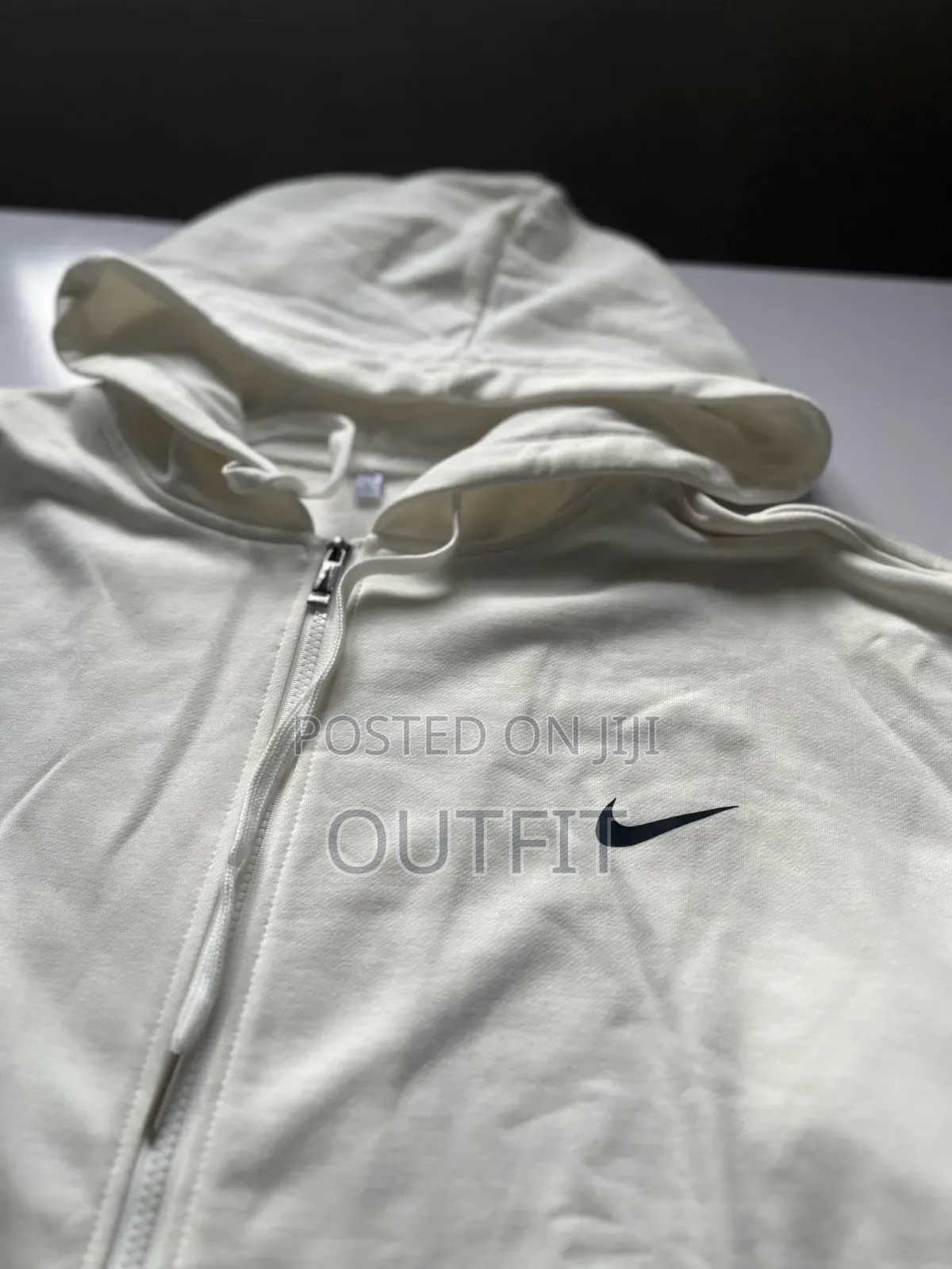 Milky White Men's Zipper Hoodie