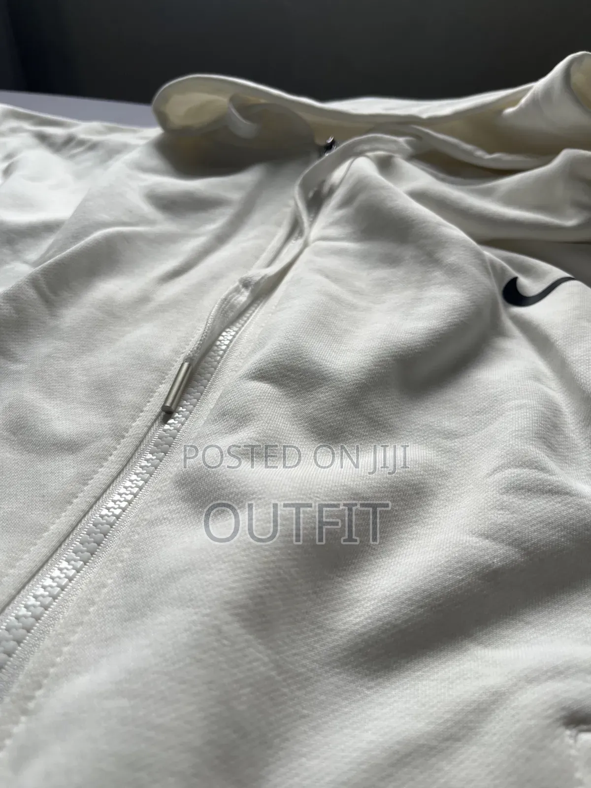 Milky White Men's Zipper Hoodie