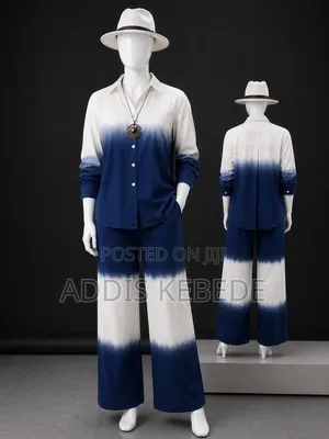 Elegant Blue White 2-Piece Set | Women’s Fashion