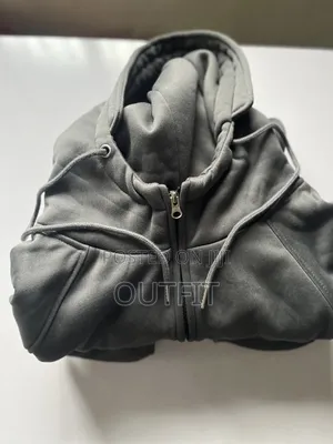 Gray Zipper Hoodie Jacket Men's