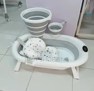 Foldable Baby Bathtub Set 4 in 1 Temperature Control ተጣጣፊ የልጆች ማጠቢያ ሴት