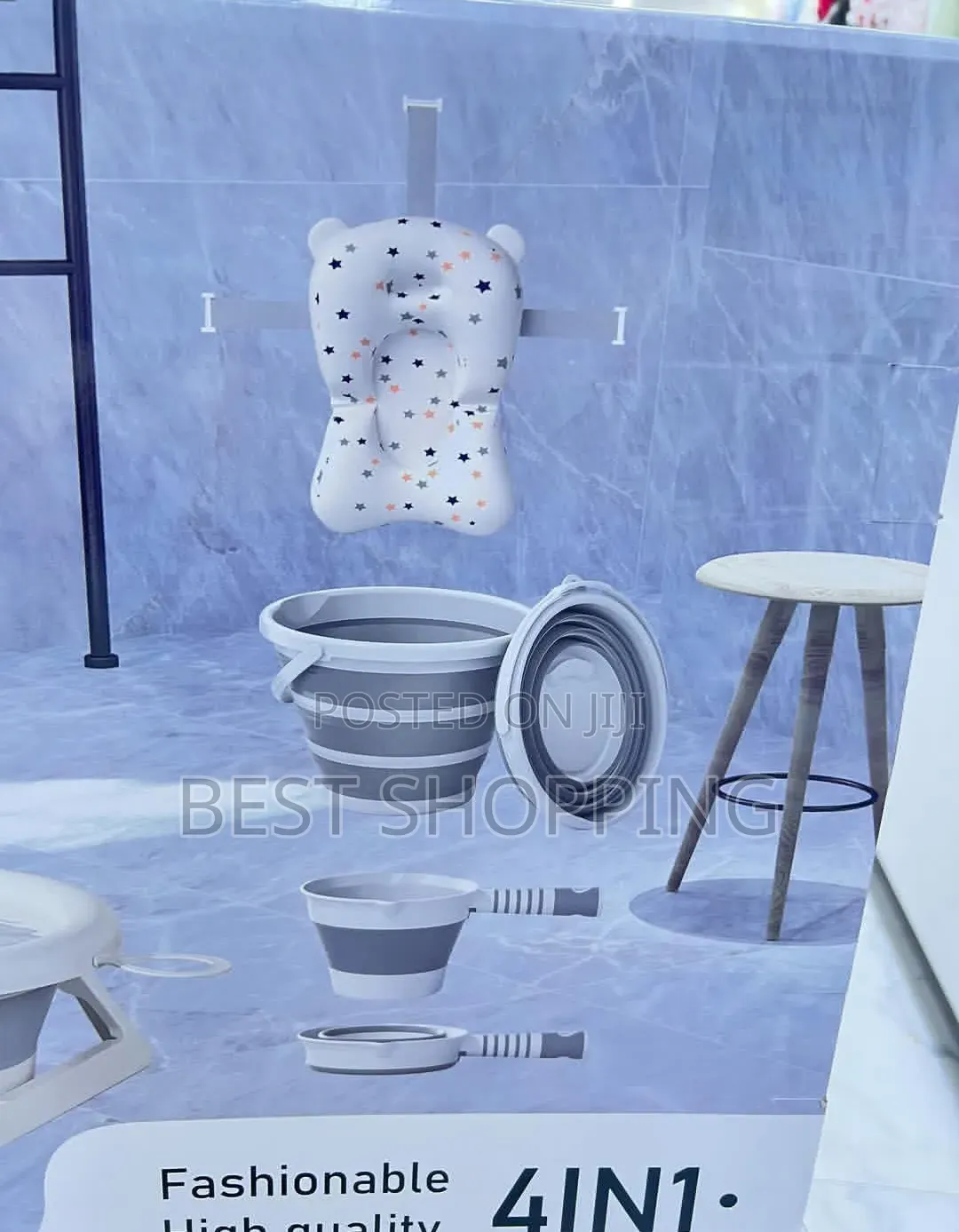 Foldable Baby Bathtub Set 4 in 1 Temperature Control ተጣጣፊ የልጆች ማጠቢያ ሴት