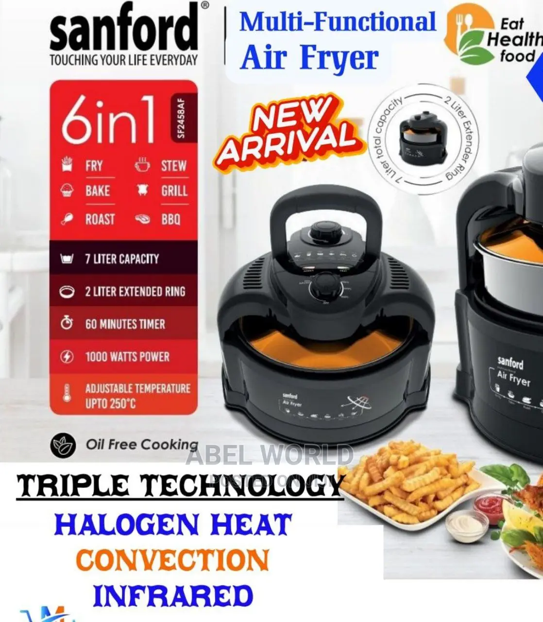 7 Litre MultiFunctional Digital Halogen Air Fryer in Yeka Kitchen