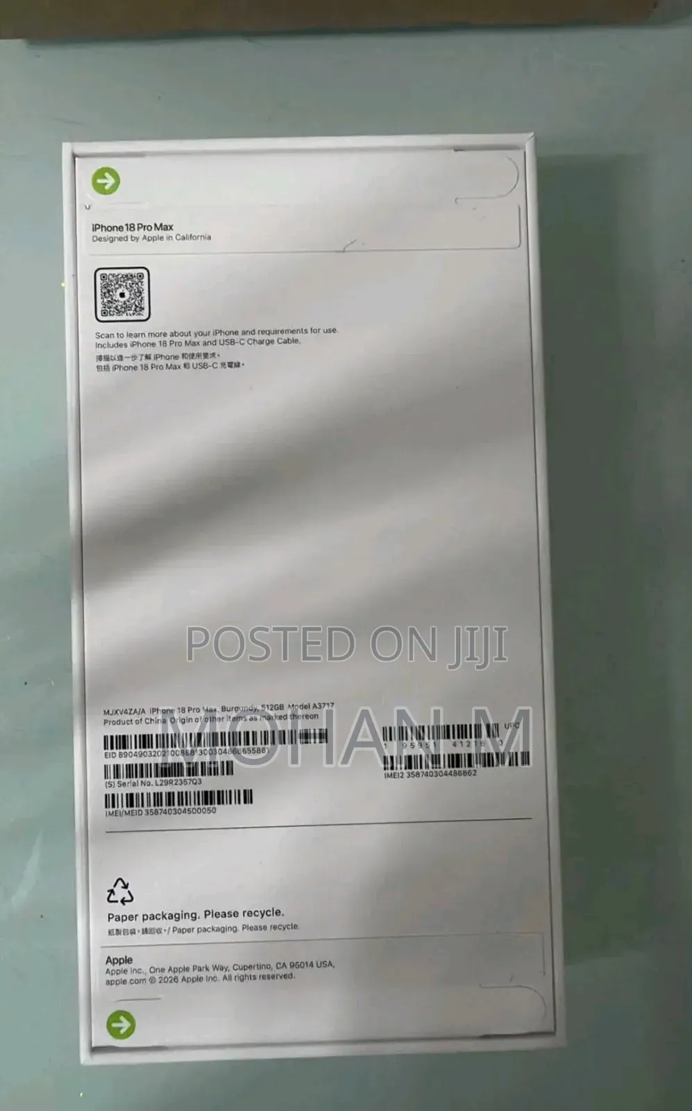 New Apple iPhone 18 Pro Max 256 GB