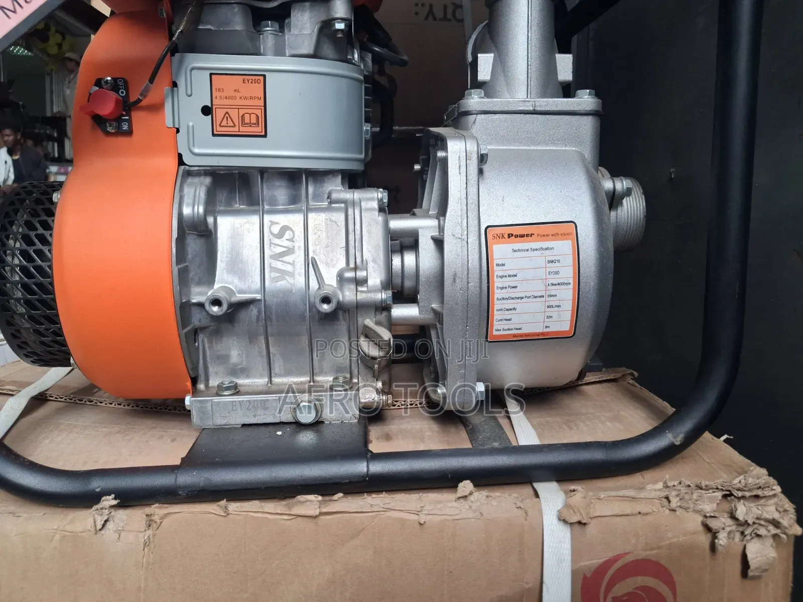 SNK Power Gasoline Water Pump 2 Inch (የነዳጅ ውሃ ፓምፕ) - 6HP EY20D Engine"