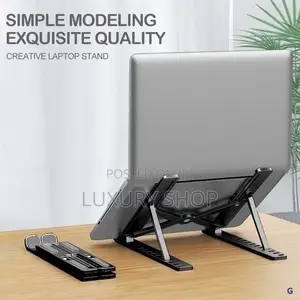 Foldable Height Adjustable Metal Laptop Stand Help Sitting Posture
