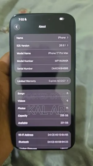 New Apple iPhone 17 Pro Max 256 GB Blue