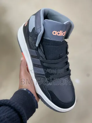 Black and Grey Adidas Entrap Mid High-Top Sneaker