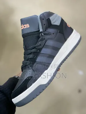 Black and Grey Adidas Entrap Mid High-Top Sneaker