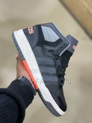 Black and Grey Adidas Entrap Mid High-Top Sneaker