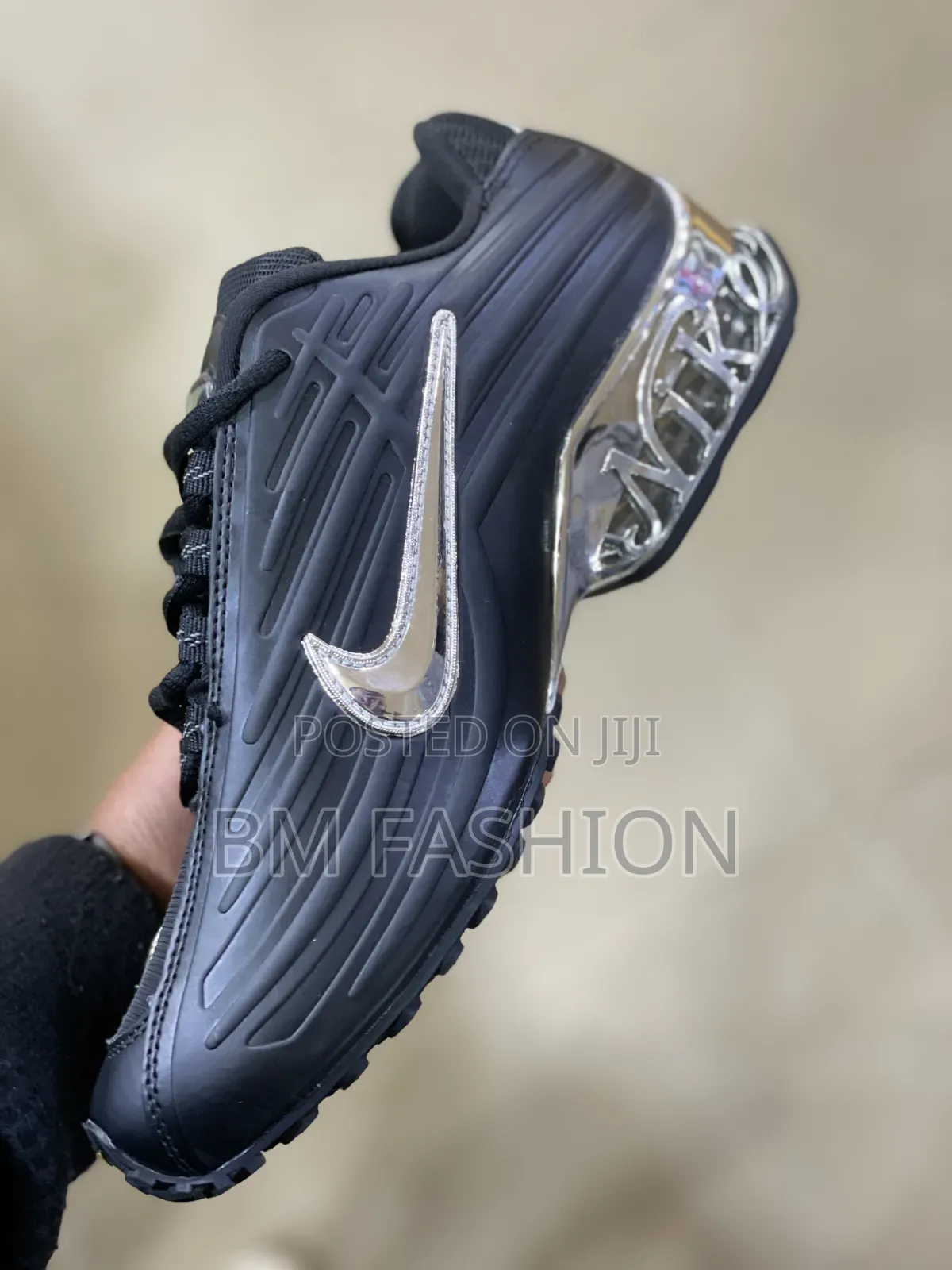 Black Nike Shox TL Glossy Chrome Detailing