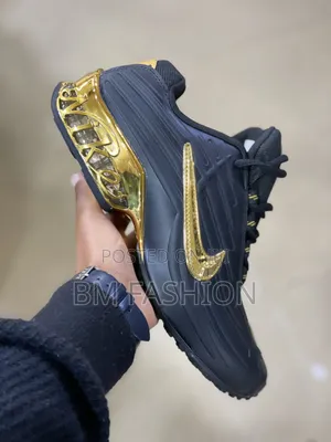 Nike Air Max With Metallic Gold Accents, Including Gold Nike Swoosh